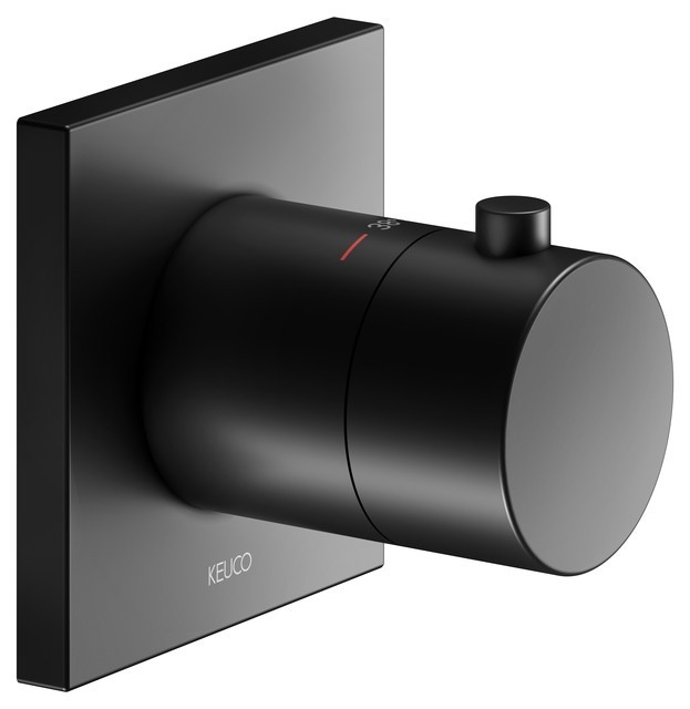 Keuco душевой kомплект №8 с термостатом на 2 потребителя с квадратными розетками, ixmo, черный матовый арт. 59602 370002