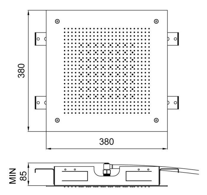 Потолочная душевая система, два режима 380x380 мм, Almar Velvet, черный арт. E044282.AB