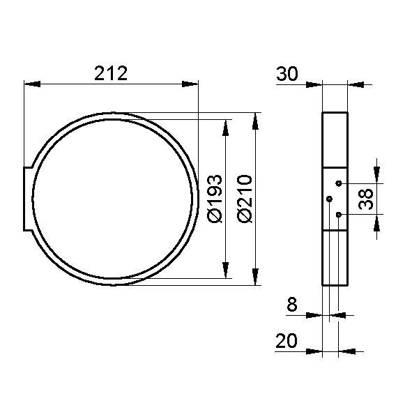 Keuco вешалка для полотенца 21 см, edition 300, хром арт. 30021 010000
