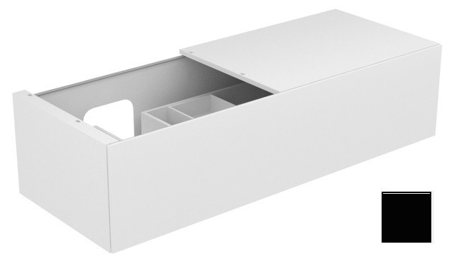 Keuco тумба подвесная под раковину слева с одним выдвижным фронтом, с внутренней светодиодной подсветкой, edition 11, черный арт. 31165 330100