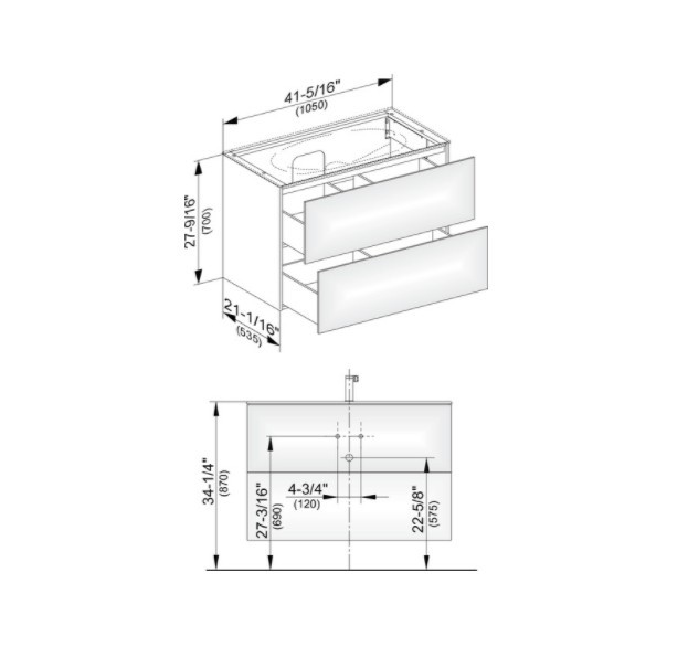 Keuco тумба подвесная под раковину с двумя выдвижными фронтами, edition 11, табачный дуб арт. 31352 850000