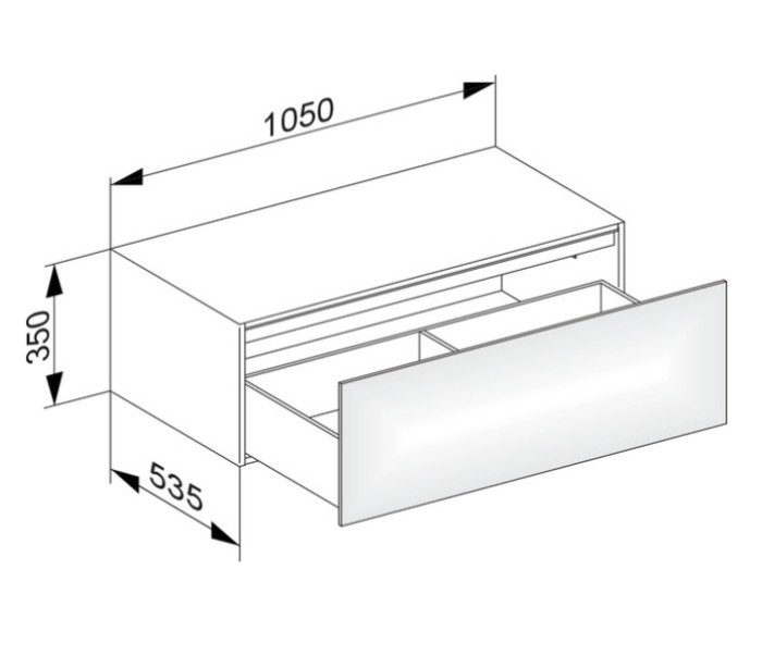 Keuco тумба боковая подвесная с одним выдвижным фронтом, с внутренней светодиодной подсветкой, edition 11, дуб светлый арт. 31324 890100
