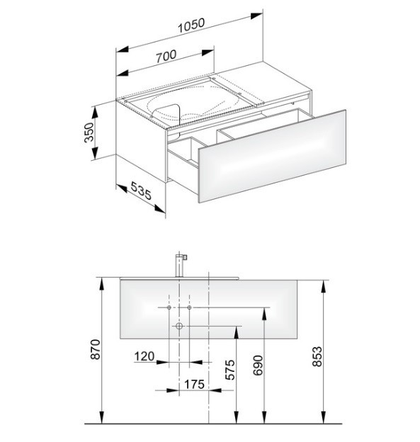 Keuco тумба под умывальник, edition 11, белый арт. 31153 270000