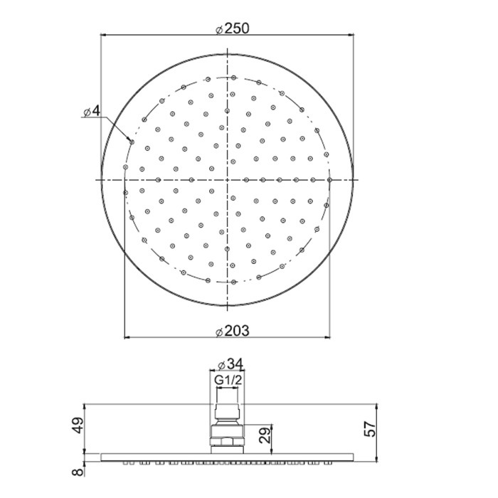 Fima Carlo Frattini верхний душ из латуни d 250 мм. wellness, хром арт. f2621/2cr