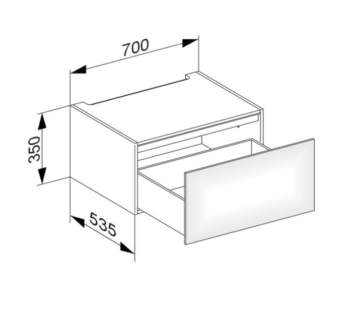 Keuco модуль нижнего шкафа для встройки снизу, с одним выдвижным ящиком, edition 11, белый арт. 31311 270000