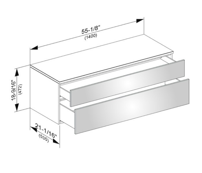 Keuco тумба боковая подвесная с двумя выдвижными фронтальными ящиками антарцит, edition 400, антрацит арт. 31763 390000
