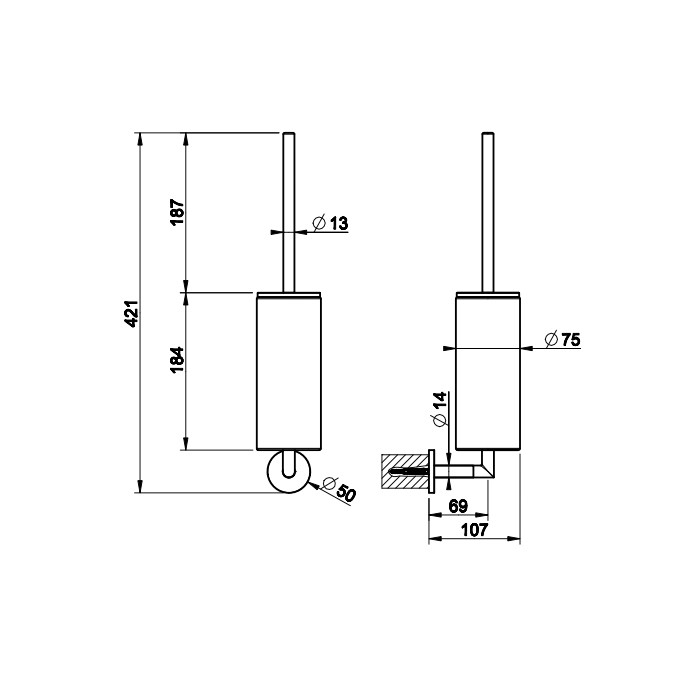 Gessi Ершик настенный белый, Anello, 63719#031 цвет: хром