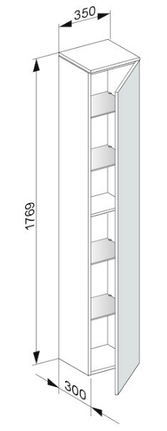 Keuco высокий шкаф-пенал, edition 400, трюфель арт. 31730 370002