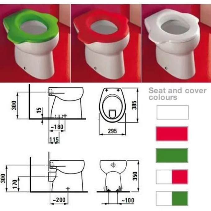 LAUFEN унитаз приставной напольный, FLORAKIDS - 8.2203.6.000.027.1