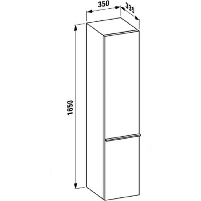 LAUFEN шкаф-пенал подвесной 165x35 петли слева, CASE - 4.0202.1.075.463.1