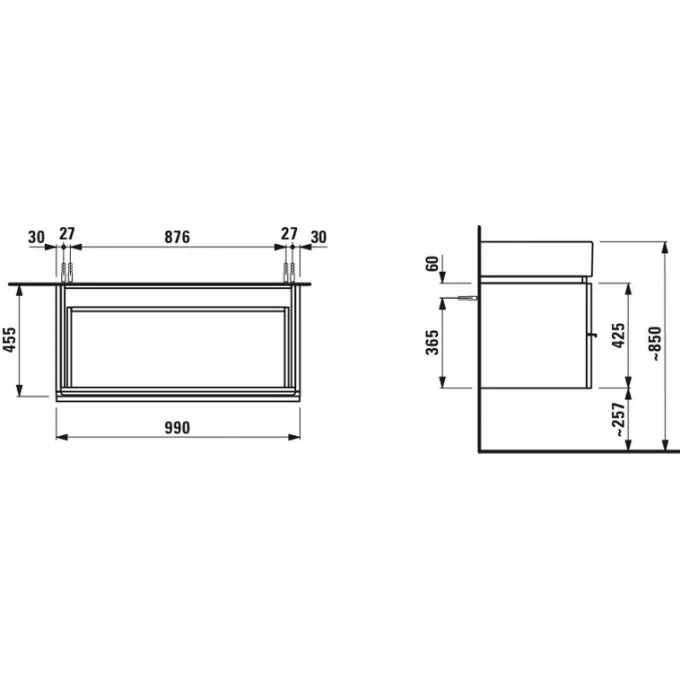 LAUFEN тумба под раковину 99х46, CASE - 4.0128.2.075.463.1