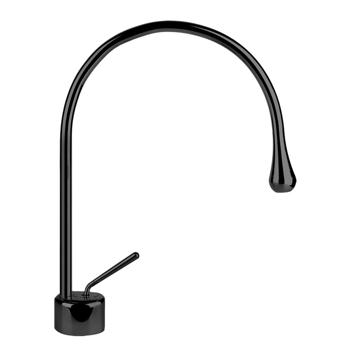 Gessi Смеситель для раковины на 1 отверстие, излив 244мм R=125, Goccia, 33602#299 цвет: черный