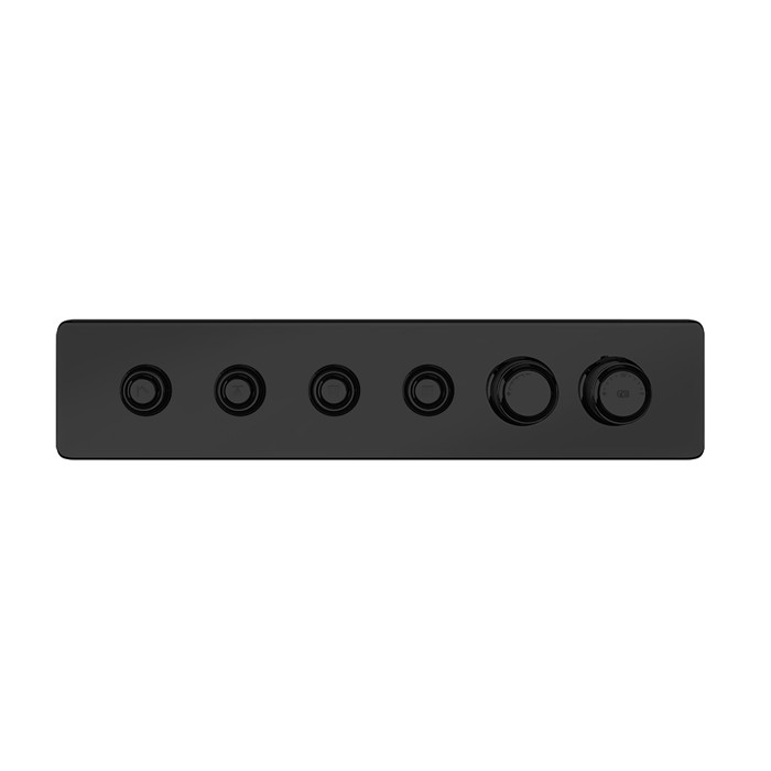 Gessi Смеситель для душа настенный встраиваемый, термостатический, с 4 запорными кнопками, Hi Fi Eclectic, 65226#299 цвет: черный матовый