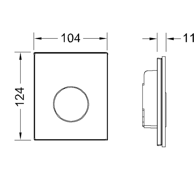 TECE панель смыва, стекло зеленое, хром глянцевый, loop urinal - 9242653