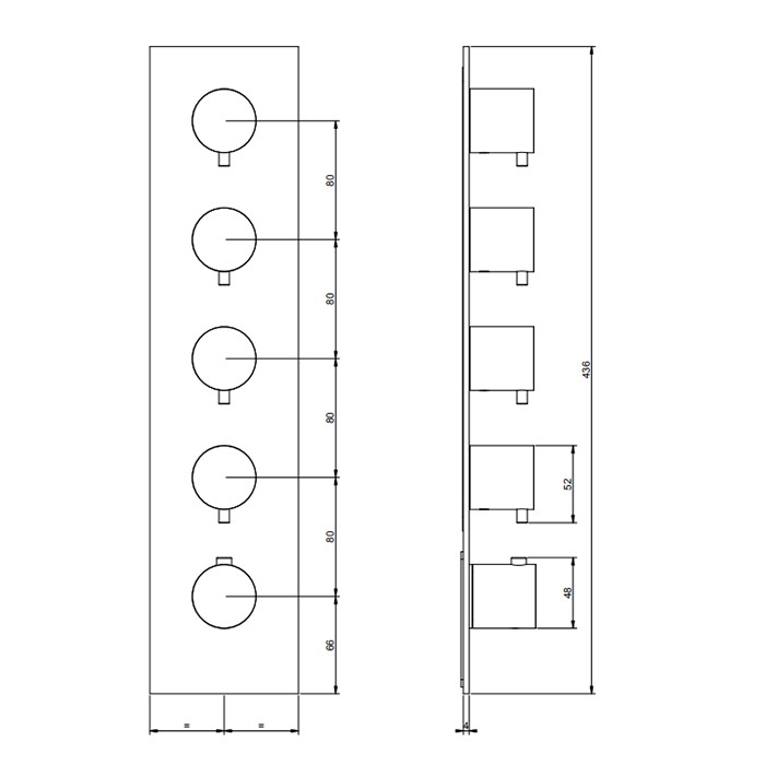 Gessi Смеситель для душа, встраиваемый, термостатический, 4 источника, (внешние части), 316, 54518#299 цвет: black xl