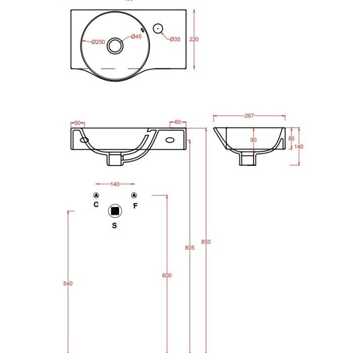 ArtCeram раковина для ванной комнаты, lml001 01 00 lavamani brick цвет: белый глянцевый