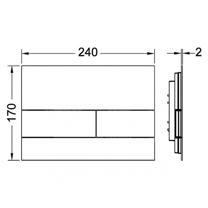 TECE клавиша смыва, металл, цвет: хром, square - 9240811