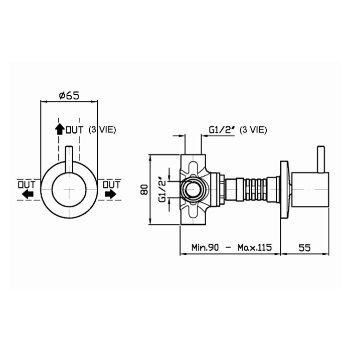 Zucchetti смеситель 2-канальный, isystick, хром арт. z94582 r97830