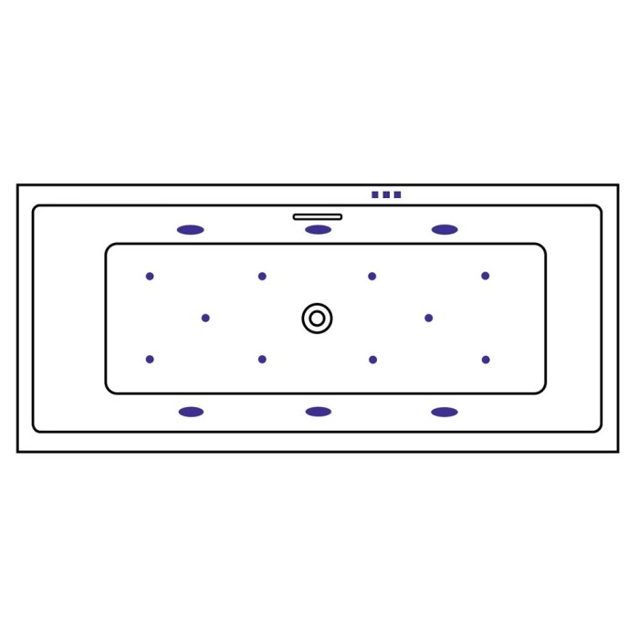 Ванна slim 180x80 relax, Excellent Heaven, золото арт. WAEX.HEV18S.RELAX.GL