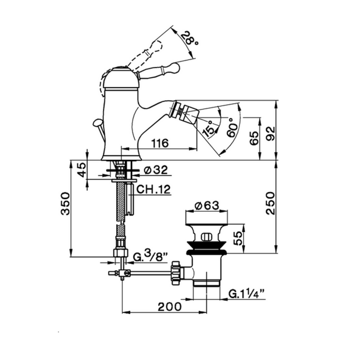 Cisal смеситель для биде ay00055021 arcana royal цвет: хром