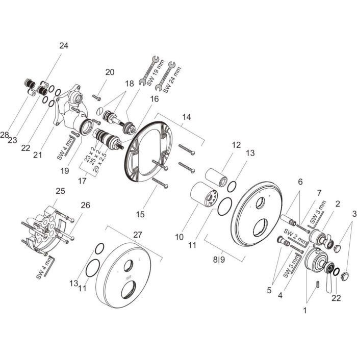 AXOR термостат для душа, Montreux, красное золото арт. 16821300