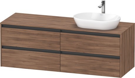 Duravit тумба подвесная под раковину справа 550 мм х 1600 мм х 568 мм, ketho.2, k24899r79790000 цвет: орех натуральный