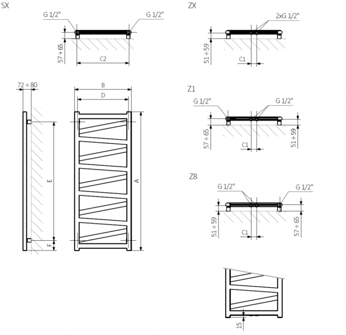 Terma эллектрический полотенцесушитель vipera one 750-400