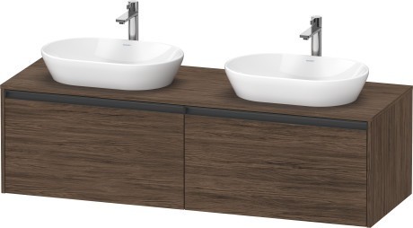 Duravit тумба подвесная под две раковины 550 мм х 1600 мм х 459 мм, ketho.2, k24889b21210000 цвет: орех темный