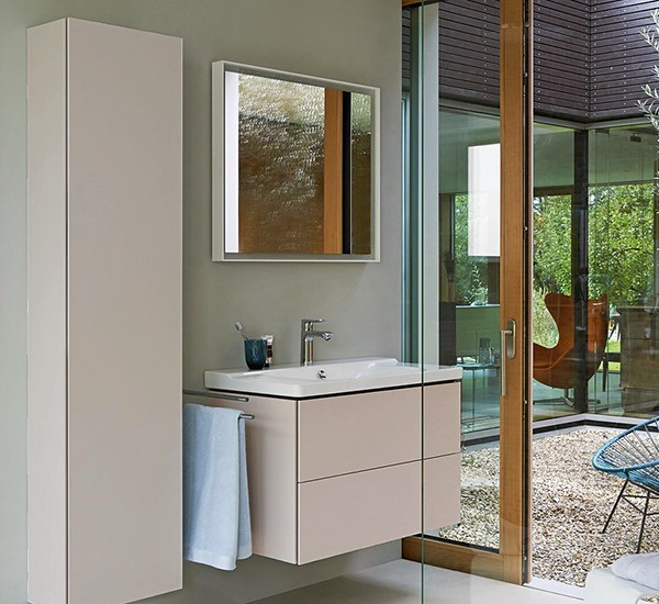 Duravit шкаф-пенал подвесной, l-cube, lc1180l9191 цвет: серо-коричневый