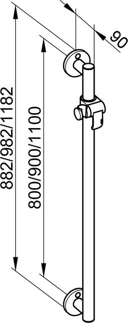 Keuco душевая штанга 1182 мм в комплекте с держателем лейки, plan care, хром арт. 34912 011100