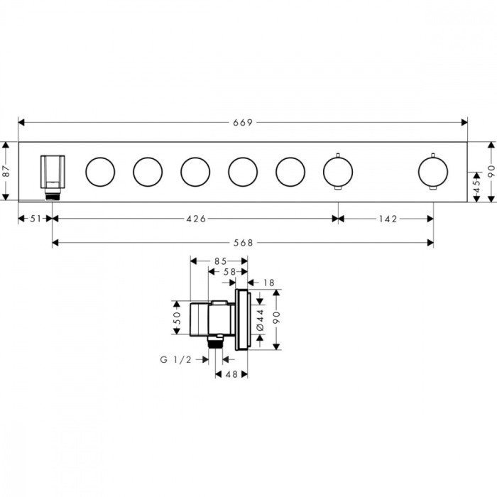 AXOR термостат для душа, ShowerSolutions, золото арт. 18358990