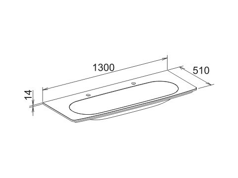 Keuco раковина встраиваемая для двух смесителей на 1 отверстие, elegance new, белый арт. 31671 310002