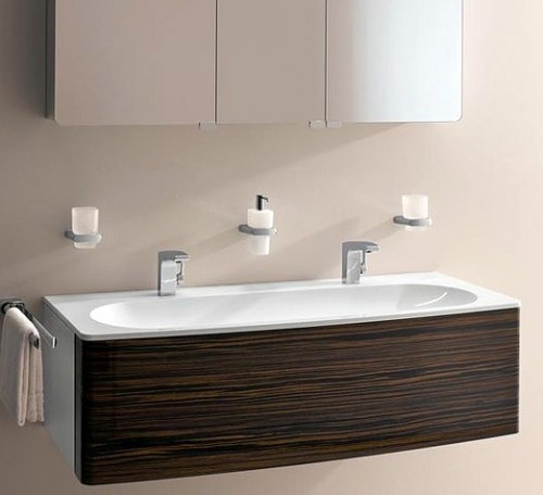 Keuco раковина встраиваемая для двух смесителей на 1 отверстие, elegance new, белый арт. 31671 310002