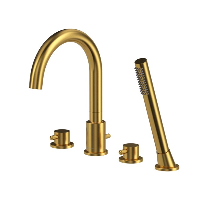 Смеситель для ванны на 4 отверстия, Whitecross Y brushed gold, брашированное золото арт. Y1232GLB