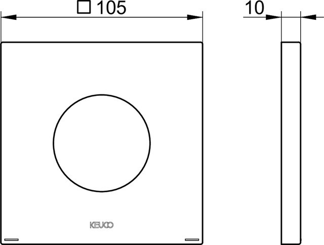 Keuco настенная розетка квадратная для однорычажного смесителя 105 мм, ixmo, черный матовый арт. 59551 370092