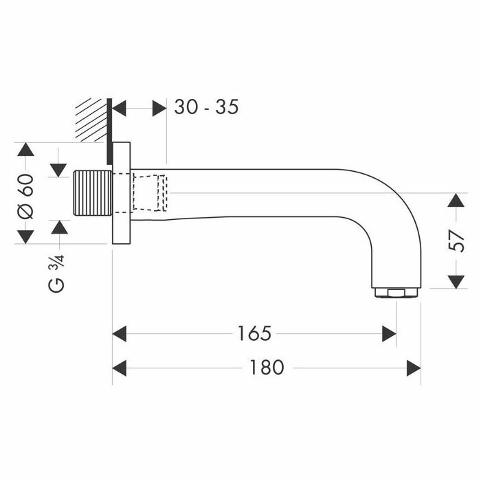 AXOR излив для ванной, Citterio, хром арт. 39410000
