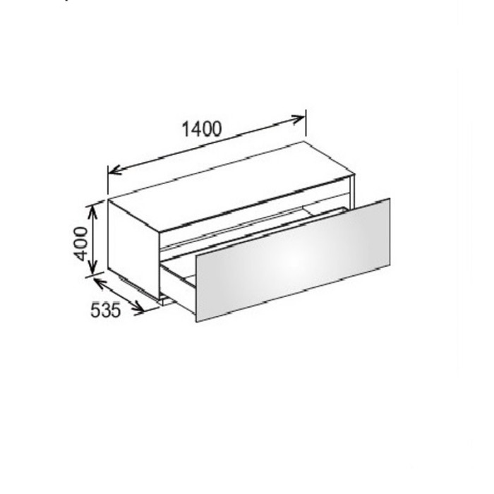 Keuco напольная боковая тумба 1400х400х535 мм 1 ящик фасад из венецианского дуба, edition lignatur, арт. 33322 750003