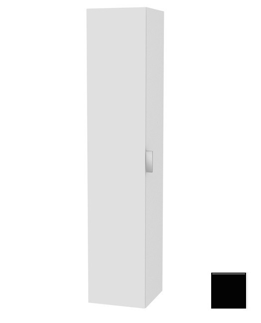 Keuco шкаф - пенал высокий подвесной петли справа, 3 стеклянные полки, с бельевой корзиной, edition 11, черный арт. 31331 330001