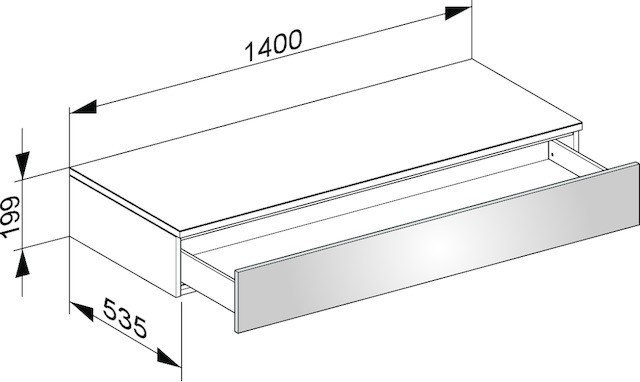 Keuco тумба боковая подвесная с одним выдвижным фронтальным ящиком, edition 400, трюфель арт. 31760 140000