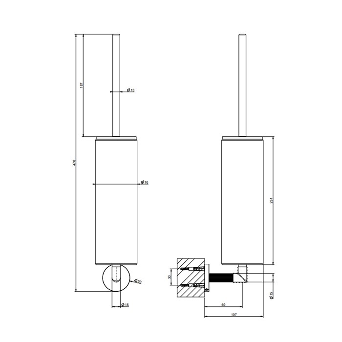 Gessi Ершик подвесной, Ingranaggio, 63819#031 цвет: белый/ хром