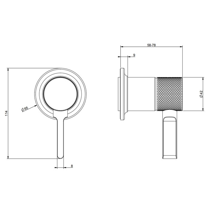 Gessi Внешние части для встраиваемого однорычажного смесителя, на 1/2", картридж ?35 мм,одна позиция. Цвет: Шлифованный черный металик, INCISO, 58109#707 цвет: шлифованный черный металик