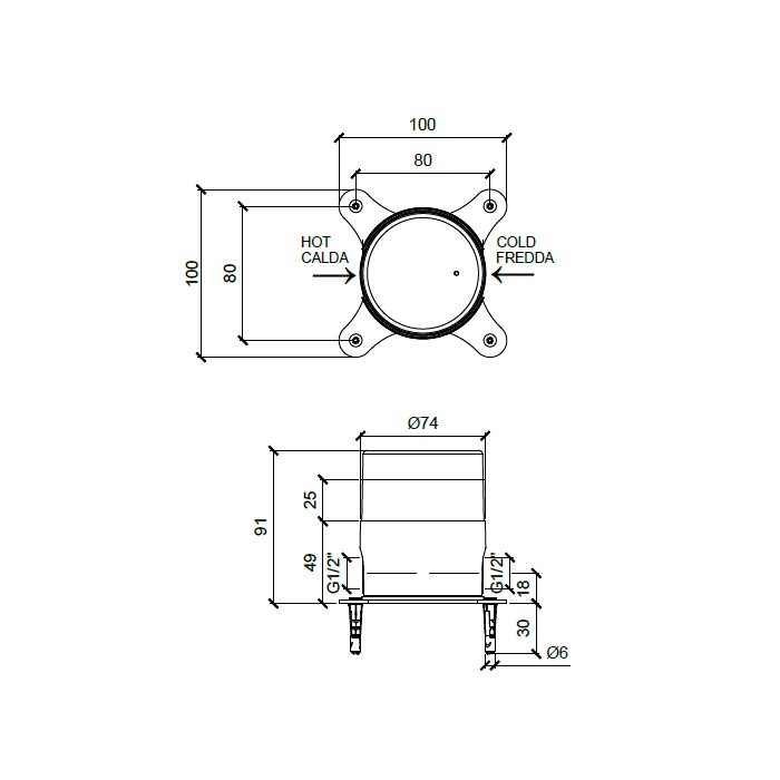 Внутренняя часть напольного смесителя для раковины, Almar Modular, арт. E134012