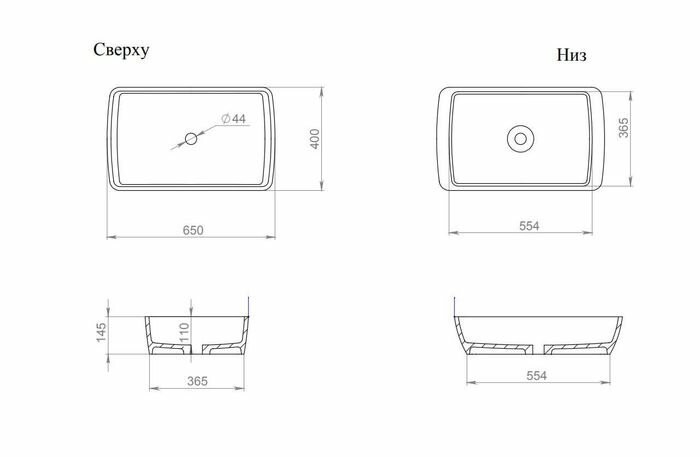 Salini раковина накладная 65x40, gloria, 1102212mrf цвет: матовый белый