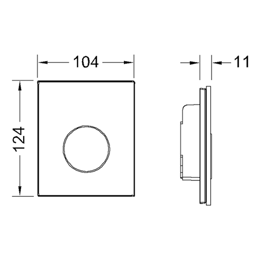 TECE панель смыва, стекло черное, хром матовый, loop urinal - 9242655