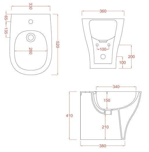 ArtCeram биде (напольное), teb001 01 00 ten цвет: белый глянцевый
