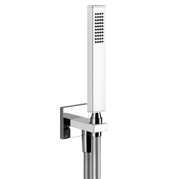 Gessi Душевой комплект: вывод на 1/2”, держатель, шланг 1,5м и душевая лейка, Rettangolo, 20123#031 цвет: хром