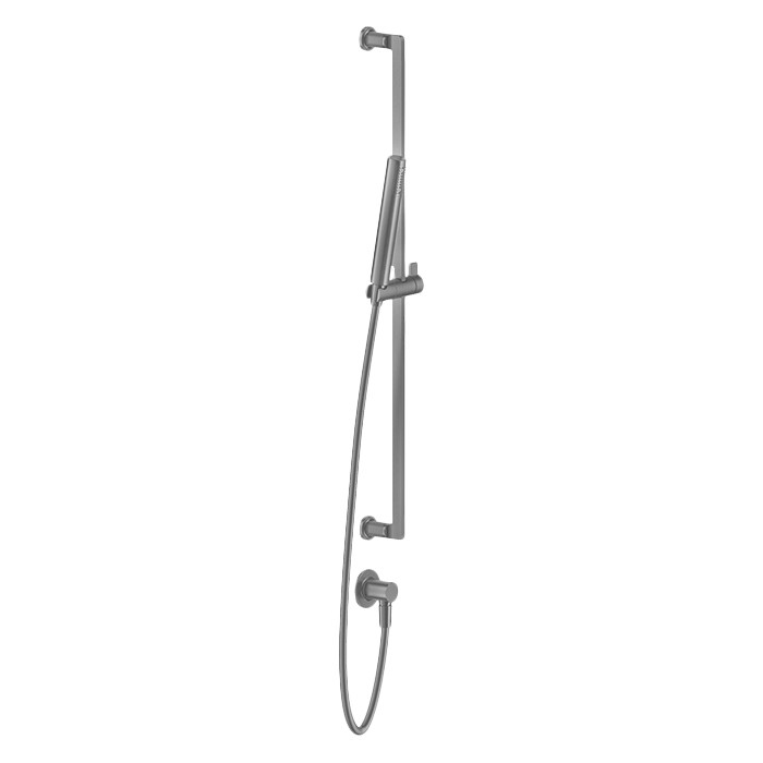 Gessi Штанга в комплекте с душевой лейкой, шланг 1,50 м, вывод воды из стены, Inciso, 58142#149 цвет: finox