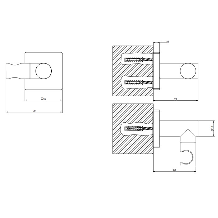 Gessi Держатель для душевой лейки поворотный, Rilievo, 59160#299 цвет: nero xl