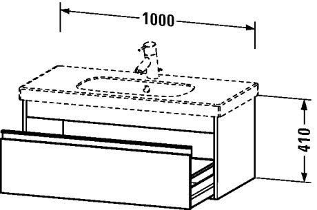 Duravit тумба подвесная под раковину с одним выдвижным ящиком, ketho, kt666802222 цвет: белый глянцевый