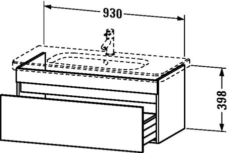 Duravit тумба подвесная под раковину, durastyle, ds638204343 цвет: базальт матовый